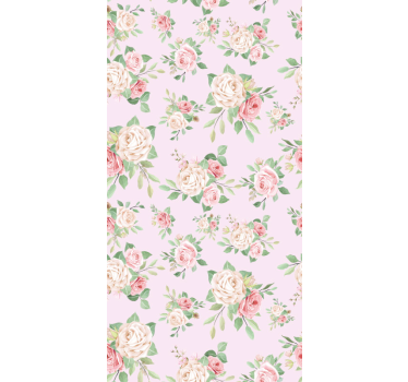 Tapete Blumen Rosa pfingstrosen auf grauer Tapete - TenStickers
