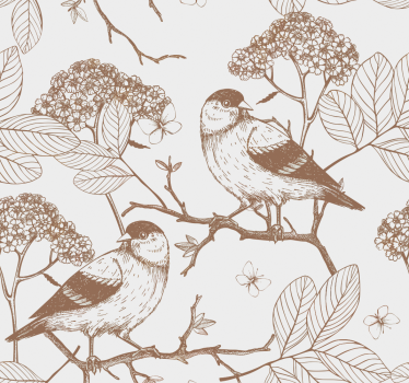 Braune Vögel Fototapete Natur - TenStickers
