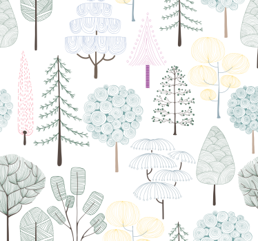 Baum Tapete Süße kleine bäume - TenStickers