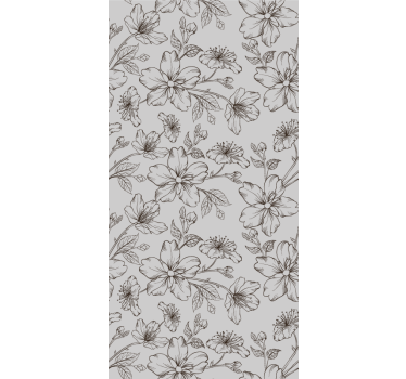 Blumentapete florale skizze eleganz - TenStickers
