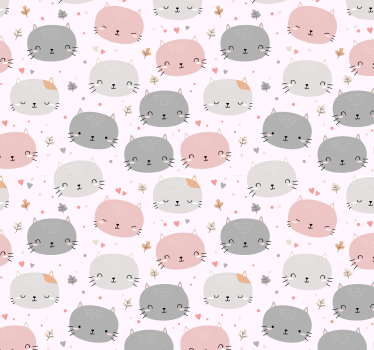Schlafzimmer Tapete Süße graue und rosa kätzchen - TenStickers