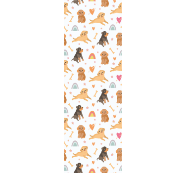 Hunde Tapete fröhliches hundemotiv - TenStickers
