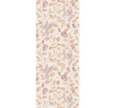 Blumentapete zartes beiges motiv - TenStickers