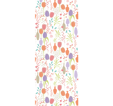 Blumentapete stilisierte florale muster - TenStickers