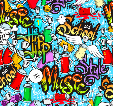Tapete Kunst urbane graffiti-hip-hop-kultur - TenStickers