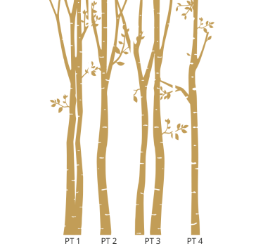 Tapete Baum stilisierte goldene silhouetten - TenStickers