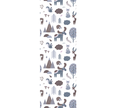Schlafzimmer Tapete Nordische Tiere - TenStickers