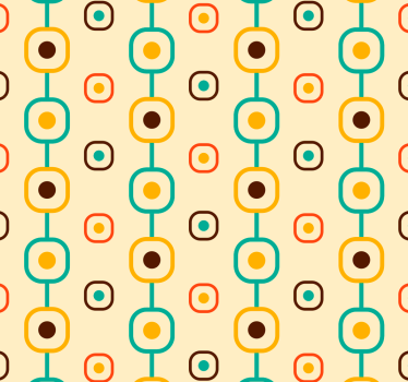 Tapete geometrische Formen Linien 60er Look - TenStickers