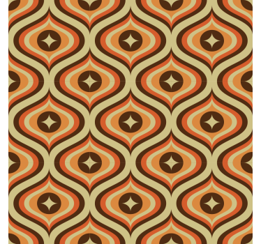 Tapeten Wohnzimmer retro-orange und braun - TenStickers