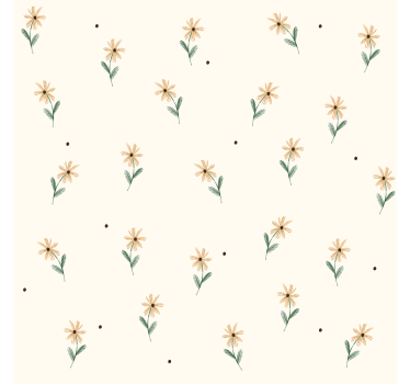 Gelbe Gänseblümchen Tapete für Wohnzimmer - TenStickers