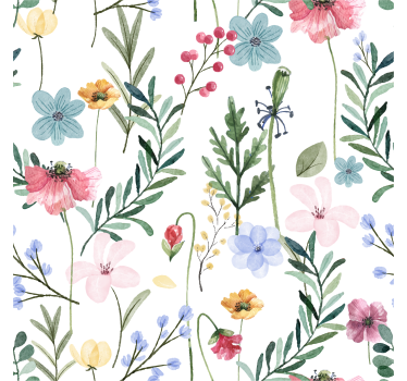 Blumen und Pflanzen Tapete für Wohnzimmer - TenStickers