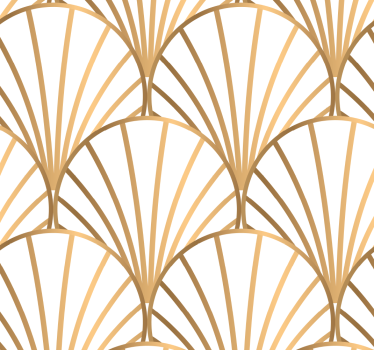 Art-Deco Tapete Weiß und Gold für den Korridor - TenStickers