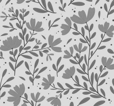 Graues Blumenmuster Tapete Kopfteil - TenStickers
