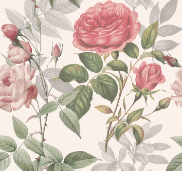 Große Rosen Tapete Kopfteil - TenStickers