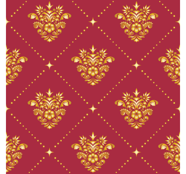 Barock Tapete goldenes damastmuster - TenStickers
