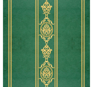 Tapete Barock grün-goldenes Ziermuster - TenStickers