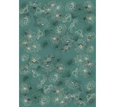 Blumentapete elegantes grünes display - TenStickers