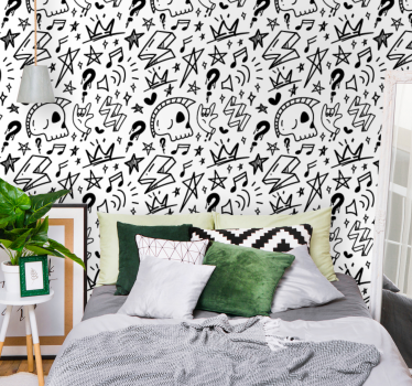 Tapete Jugendzimmer stilisierte grafische formen - TenStickers