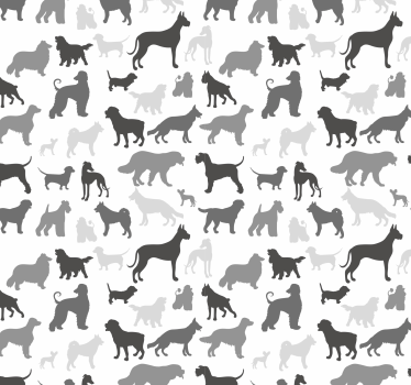 Schlafzimmer Tapete Schwarzer hund silhouette Muster - TenStickers
