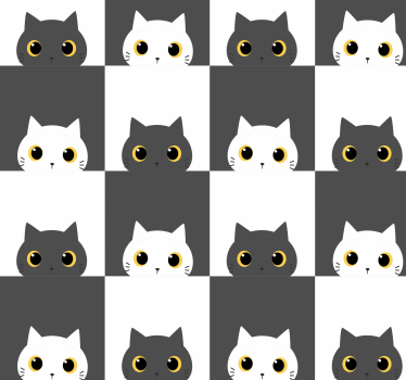 Schlafzimmer Tapete Schwarze und weiße katzen im film - TenStickers