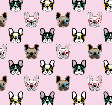 Schlafzimmer Tapete Französische bulldogge mit brille - TenStickers