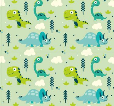 Kinderzimmer Tapete Grüner Hintergrund kinderzimmer dinosaurus Ta - TenStickers