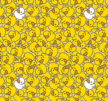 Tapete modern Verschiedene süße weiße ente - TenStickers
