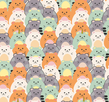 Tapete modern Mehrfarbige hamster essen - TenStickers