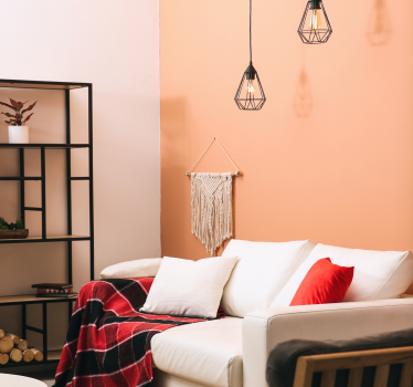 Tapeten Wohnzimmer Pantone 2024 Peach Fuzz - TenStickers
