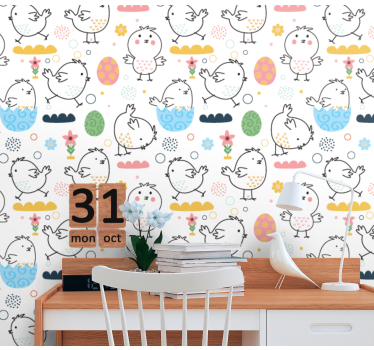 Tapete Kinderzimmer küken muster freude - TenStickers