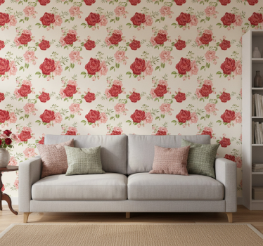 Blumentapete anmutige rosen - TenStickers