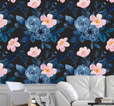 Blumentapete botanische florale eleganz - TenStickers