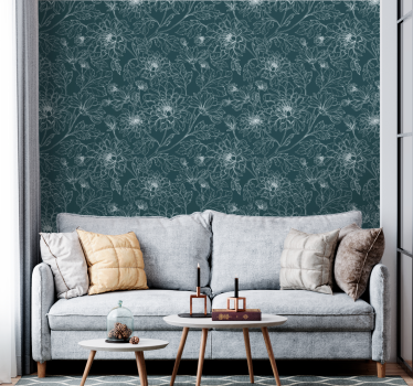 Blumentapete floral strukturierte eleganz - TenStickers