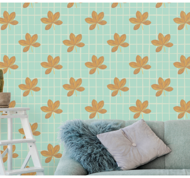 Blumentapete florales gittermuster - TenStickers