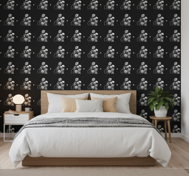Blumentapete frau und sonnenblumen minimalistisches design - TenStickers