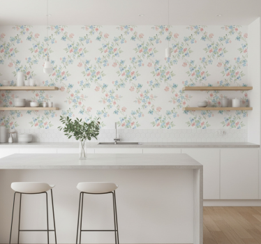 Blumentapete kleine blumen in sanfter aquarellfarbe - TenStickers