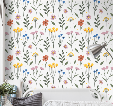 Blumentapete lebendiges blumendesign - TenStickers