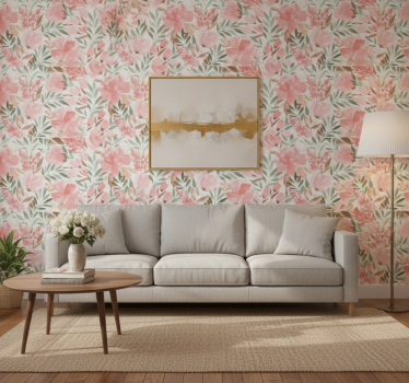 Blumentapete mit blühenden blumen - TenStickers
