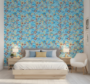 Blumentapete mit frühlingsblumen - TenStickers
