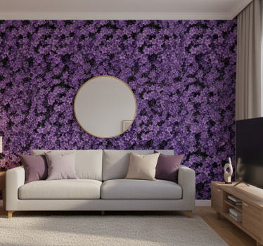 Blumentapete mit vagen lila blumen - TenStickers