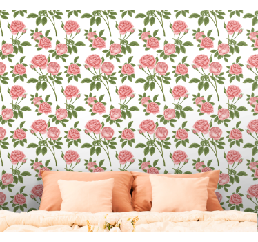 Blumentapete rosa rose blumen - TenStickers