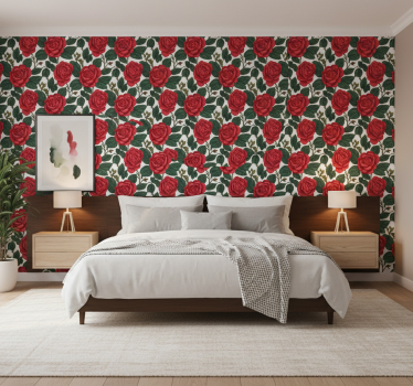 Blumentapete rote rosen optik (b09yd2z7zz) - TenStickers