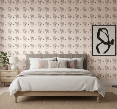 Blumentapete silhouette minimalistisch süße frau floral - TenStickers