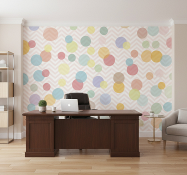 Büro tapete bunte punkte chevron - TenStickers