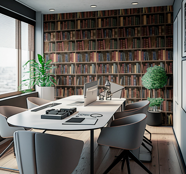Büro Tapeten bibliotheksbücher - TenStickers