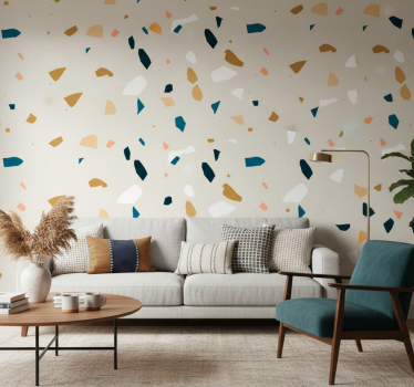 Geometrische tapete terrazzo spritzer - TenStickers