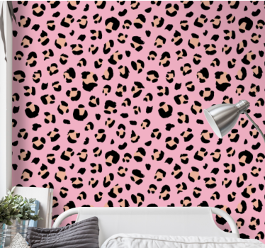 Kinderzimmer Tapete Schwarz-rosa aquarell leopardenmuster - TenStickers