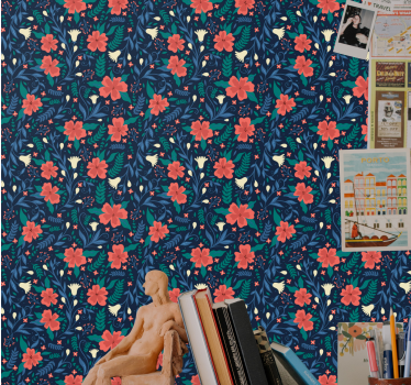 Blumentapete  Blumen im nordischen Stil - TenStickers