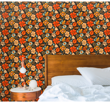 Pflanzen Vliestapete Elegante orange blüten - TenStickers