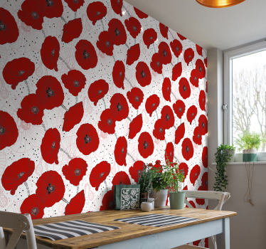 Roter Mohn Wandtapete - TenStickers